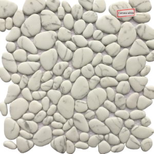 Casabella Mosaics Carrara Super White Pebbles Mosaic Sample