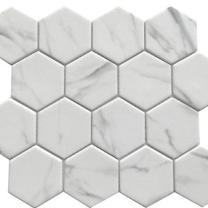 Casabella Mosaics Carrara 3" Hexagon Mosaic Sample