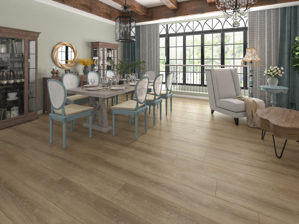 Casabella FirmFit Uptown Room Scene With Galleria Floor Sample On It