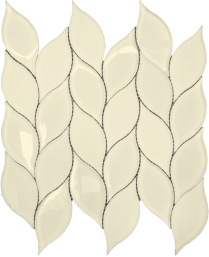 CBTBWL012 Water Jet Solid Glass Mosaics Leaf Almond leaf pattern