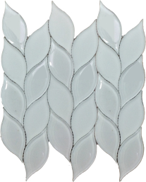 CBTBWL015 Water Jet Solid Glass Mosaics Leaf Gray leaf pattern