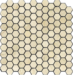 CBTCREMAHEX Stone Mosaics Soprano 1in hexagon