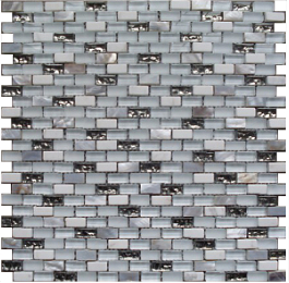 CBTIMGSHWH Micro Shell (Mother of Pearl) Mosaics Shell White 3-8in mini brick