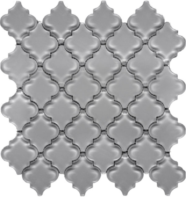 CBTIMGWJLTGR Water Jet Solid Glass Mosaics Lt. Gray 2in lantern pattern