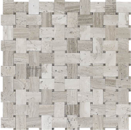 CBTWGBW Stone Mosaics Oyster Groutless Basketweave