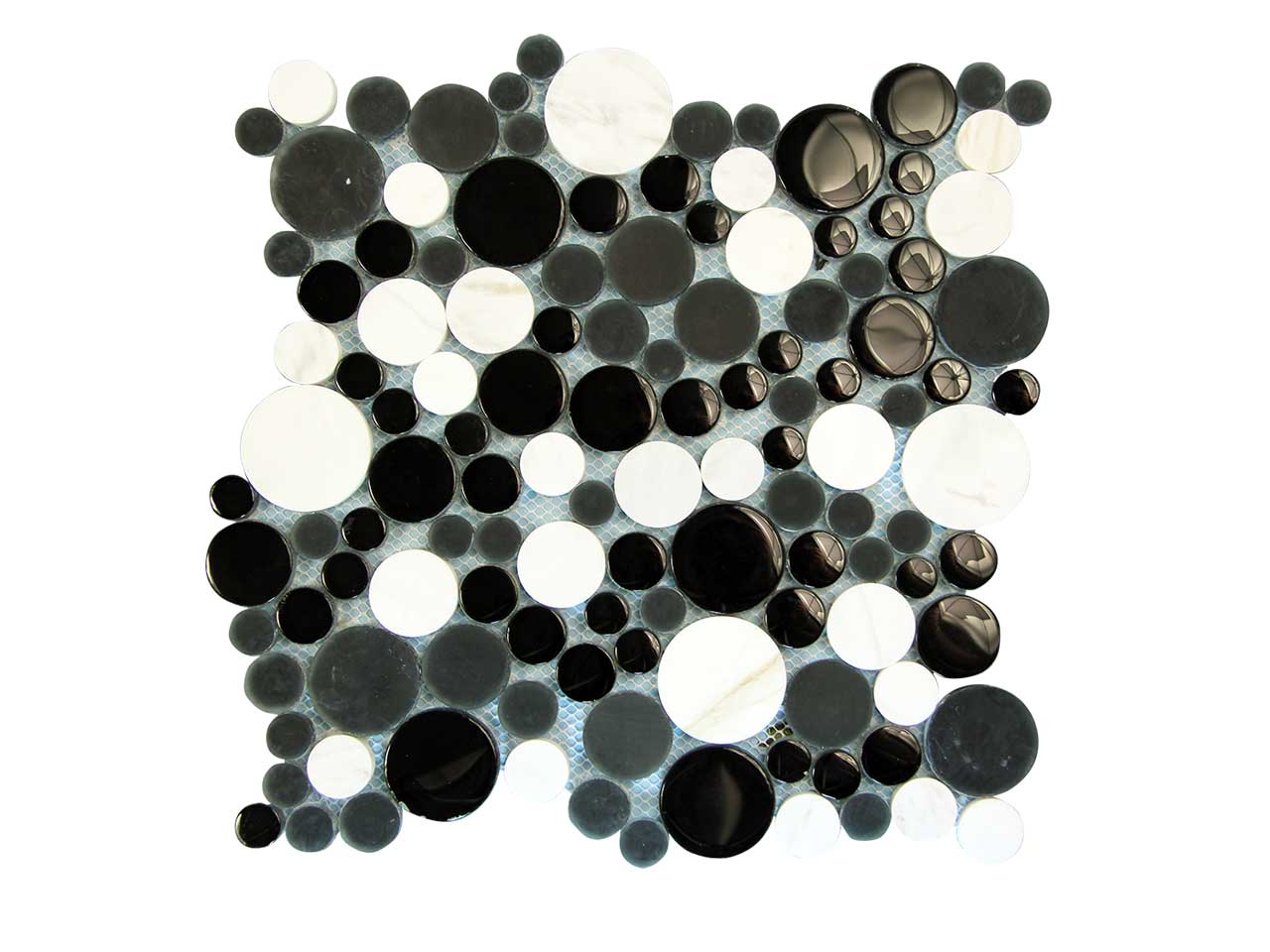 Agata Circle Black & White Mosaic Swatch