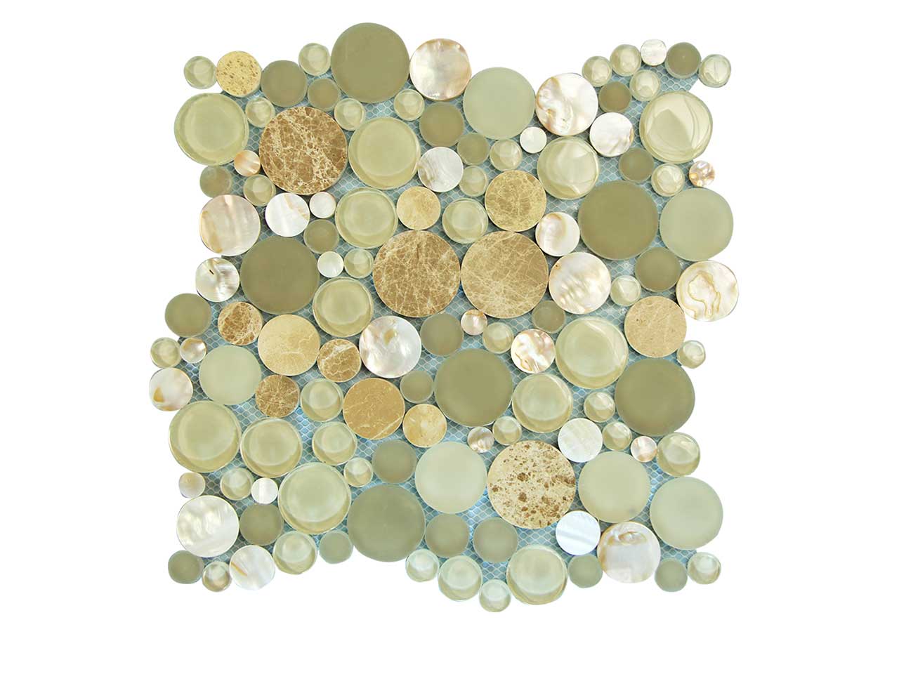 Agata Circle Shell Beige Mosaic Swatch