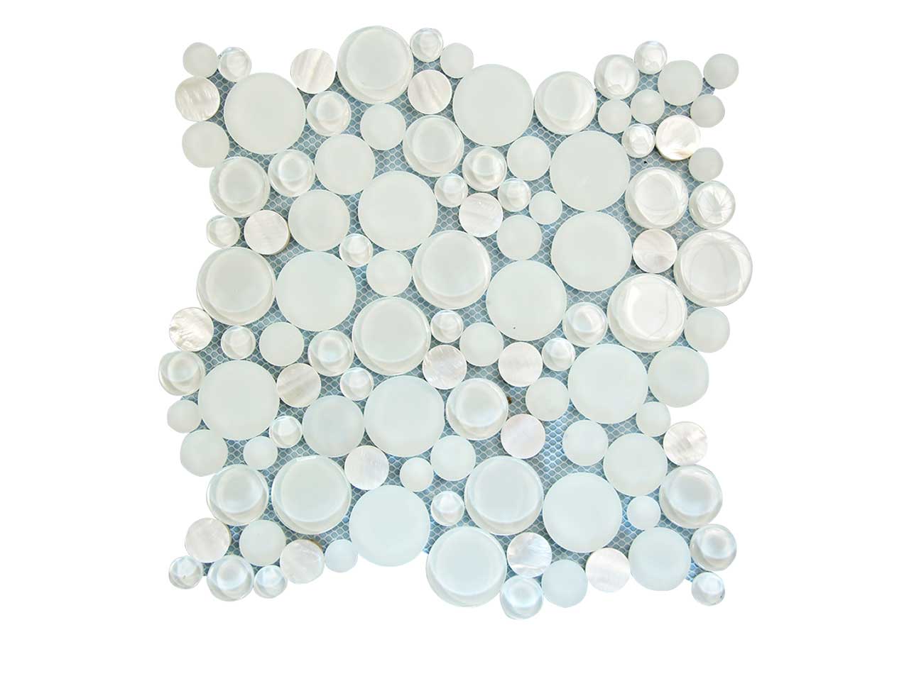 Agata Circle Shell White Mosaic Swatch