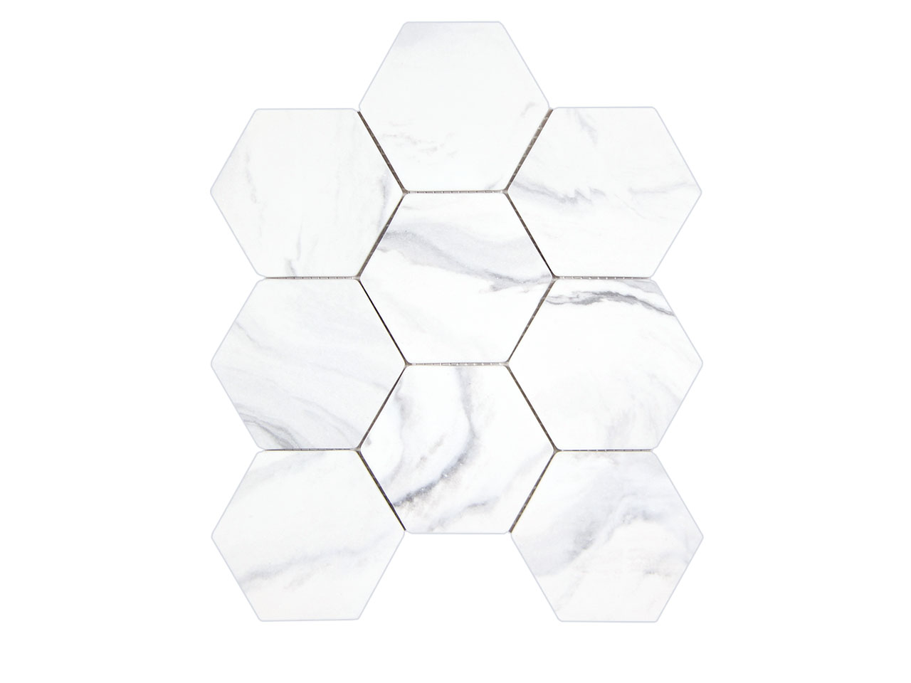 Calacatta Grey Hexagon Mosaic Swatch