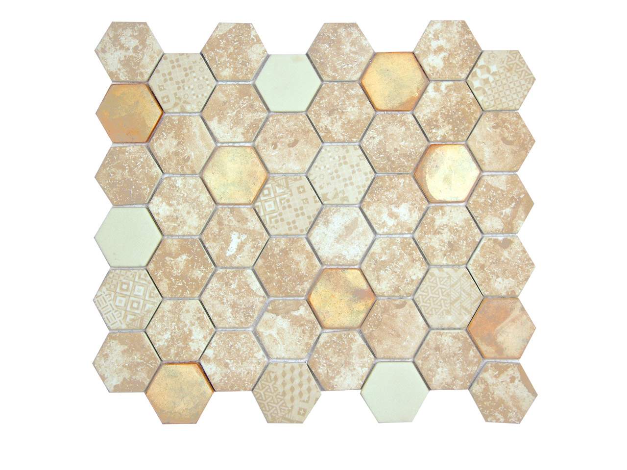 Hexacycle Mix Cream Mosaic Swatch