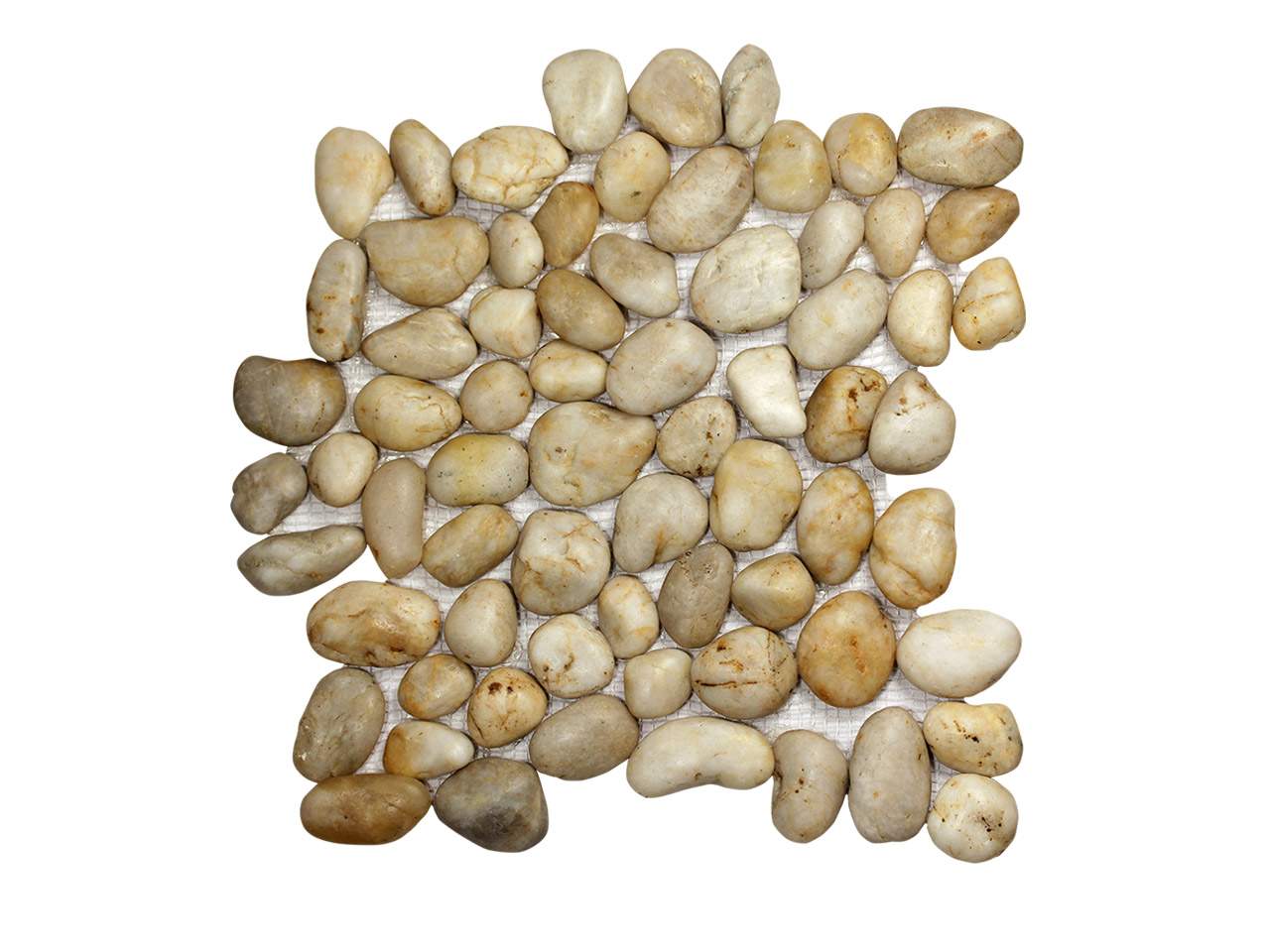 Pebble Stone White Round  Mosaic Swatch