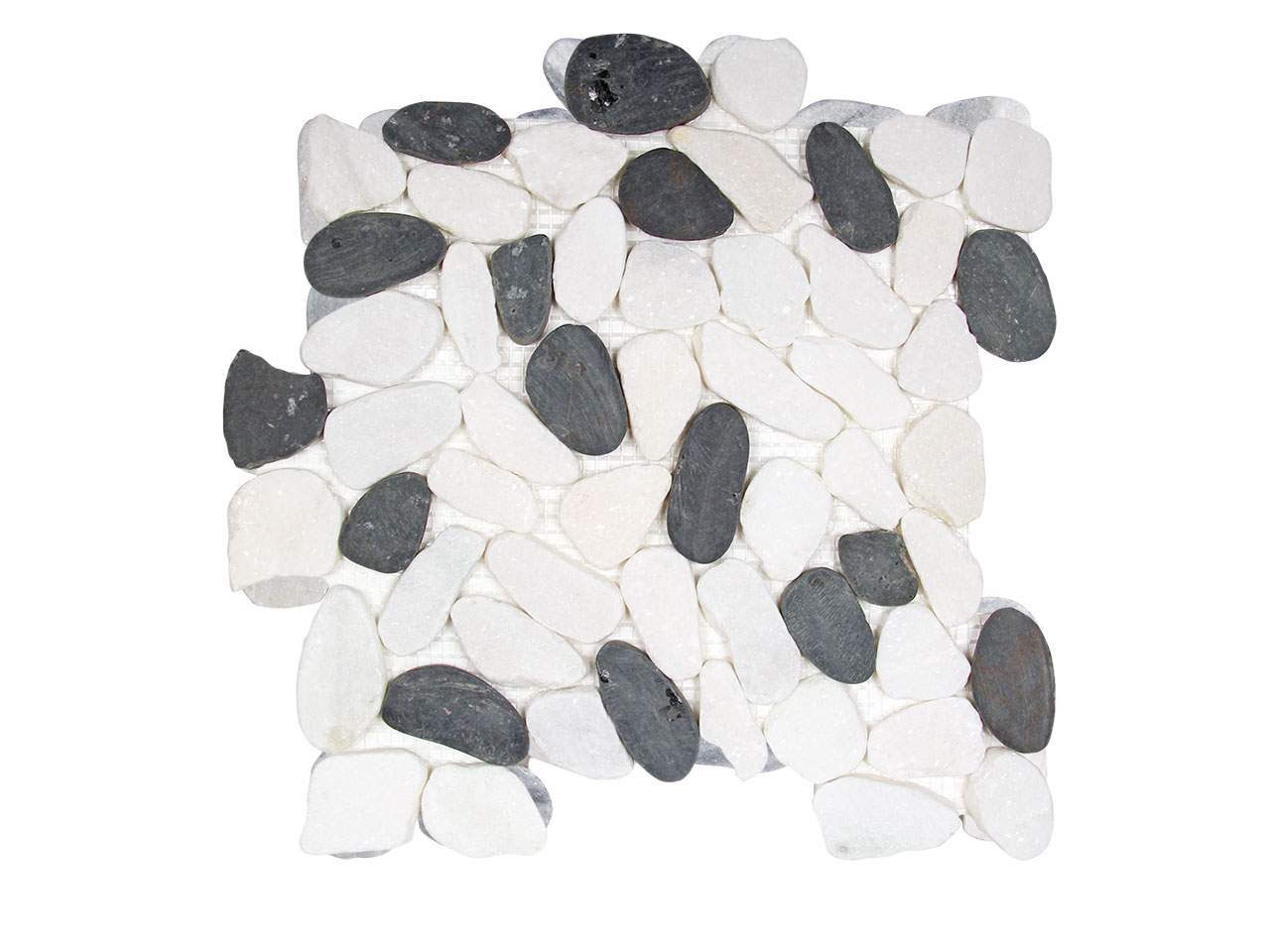 Pebble Stone Riverstone White Mosaic Swatch
