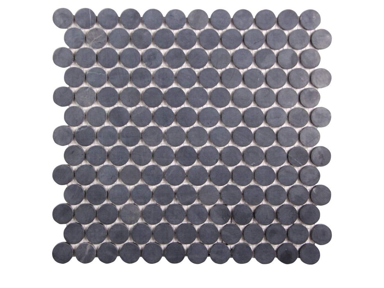 Penny Round Marquina Honed  Mosaic Swatch