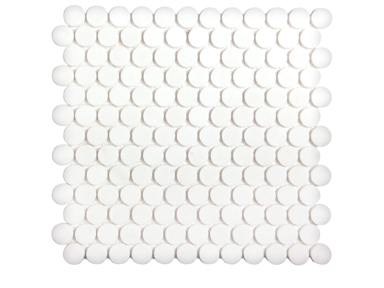 Penny Round Thassos White Honed Mosaic Swatch