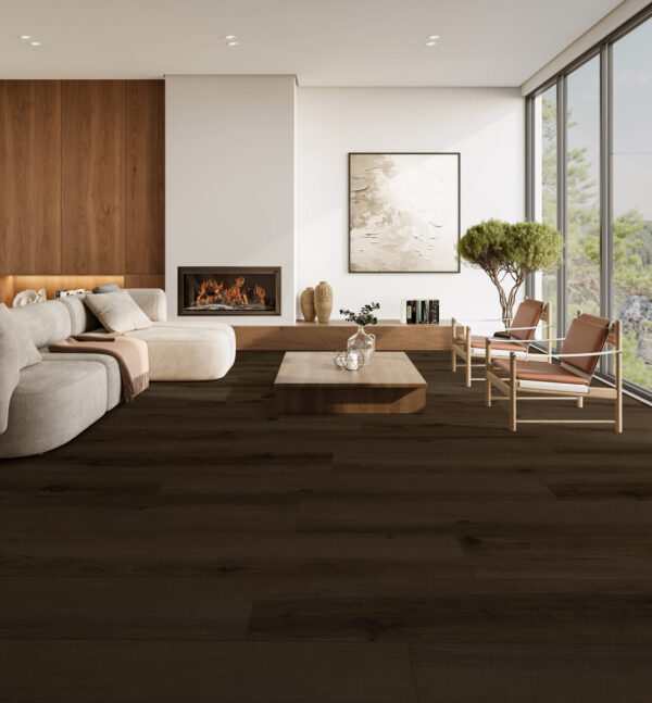 Minimalist living room interior with modern fireplace and white walls. Interior mockup, 3d render